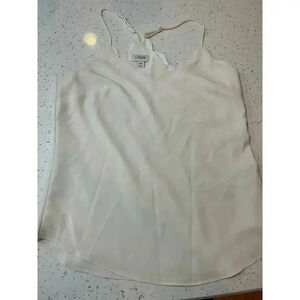 J CREW scalloped spaghetti strap tank top white size 00